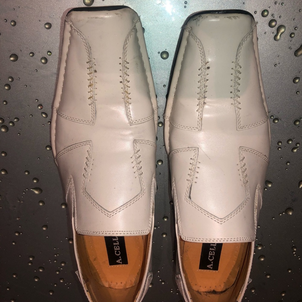 A. Cellini White Square Toe Loafer Dress Shoes 11